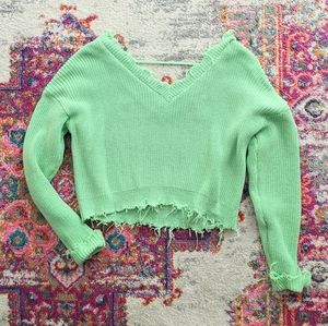 Mint Deconstructed Sweater